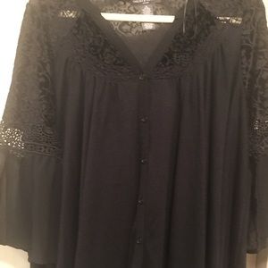 Black Bohemian Button Front